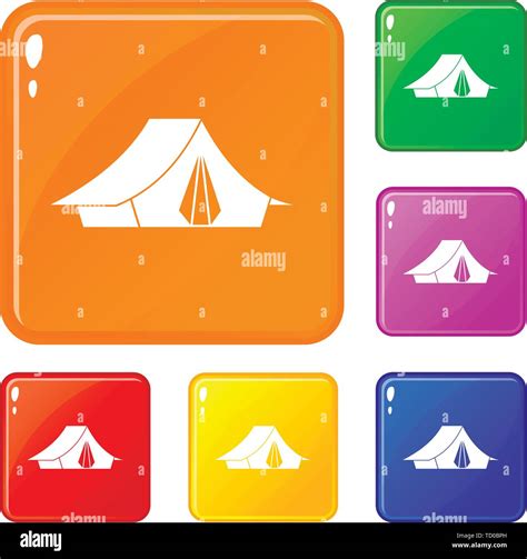 Camping Carpa Iconos En Color Vectorial Imagen Vector De Stock Alamy