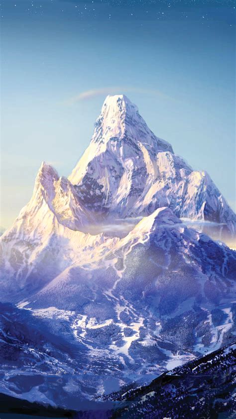 Everest Mountain Snow Stars Iphone 6 Plus Hd Wallpaper