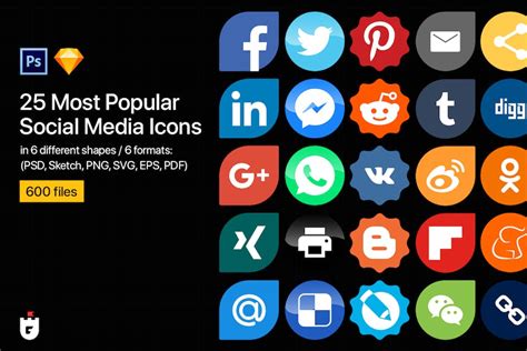Item 25 Most Popular Social Media Icons Shared By G4ds