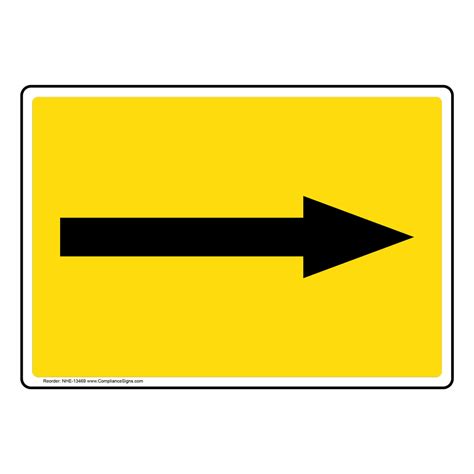 Parking Control Directional Sign Directional Arrow Black On Yellow