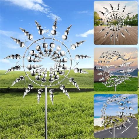 Unique And Magical Metal Windmill Sculptures Move Kinetic Lawn Wind
