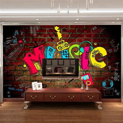 Maybe you would like to learn more about one of these? Music graffiti Photo Wallpaper 3D Wallpaper Bedroom Kid ...