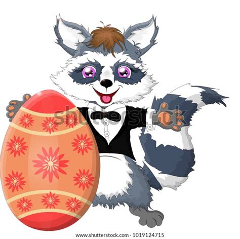 Raccoon Easter Egg Stock Vector Royalty Free 1019124715 Shutterstock