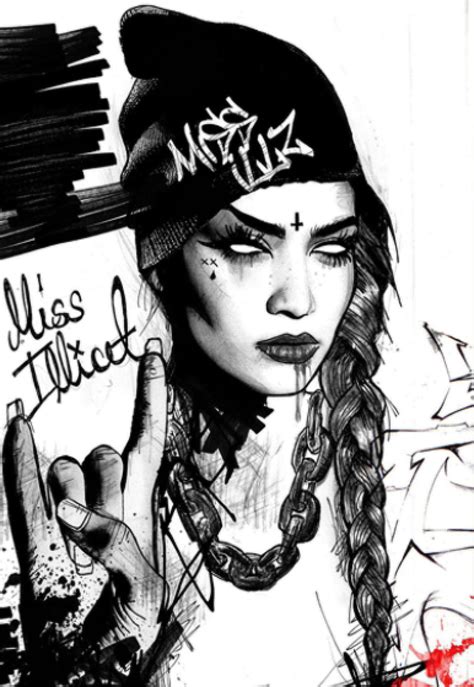 Miss Illicit Art Graffiti Girl Badass Art
