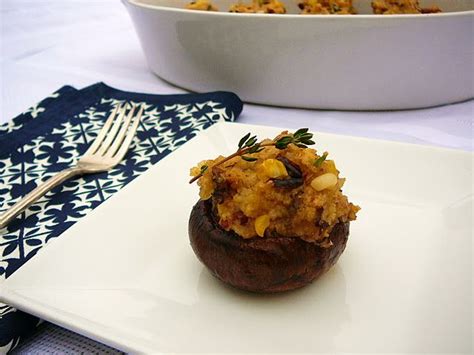 Turn those leftovers into these delicious thanksgiving stuffed mushrooms. Wild rice cornbread stuffing, stuffed mushrooms. | Food ...