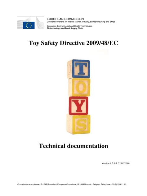 Guidance On Technical Documentation Requirements For Toy Safety