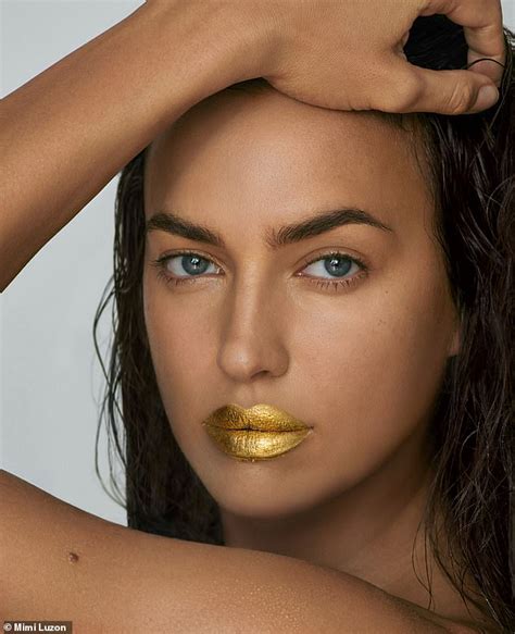 Irina Shayk Poses NAKED While Wearing A 24 Karat Gold Lip Mask Daily