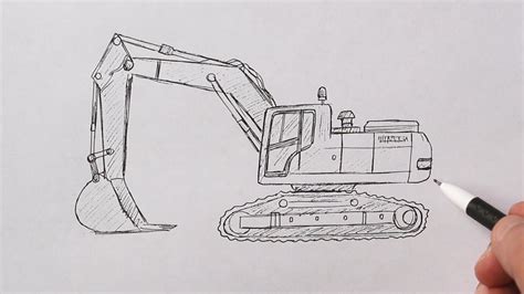 How To Draw A Excavator Easy Step By Step Youtube