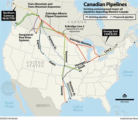 Map Major Pipelines Carrying Canadian Oil Inside Climate News