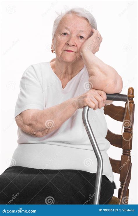 thoughtful old woman stock image image of background 39336153