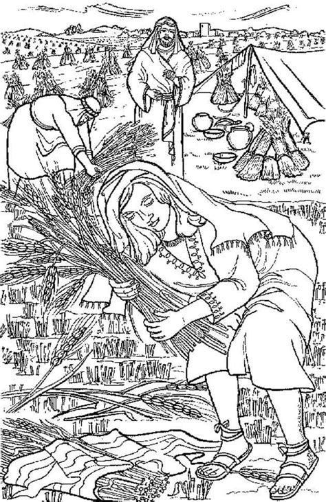 Ruth bij Boaz Bijbel kleurplaten, Kinderbijbel, Kleurplaten