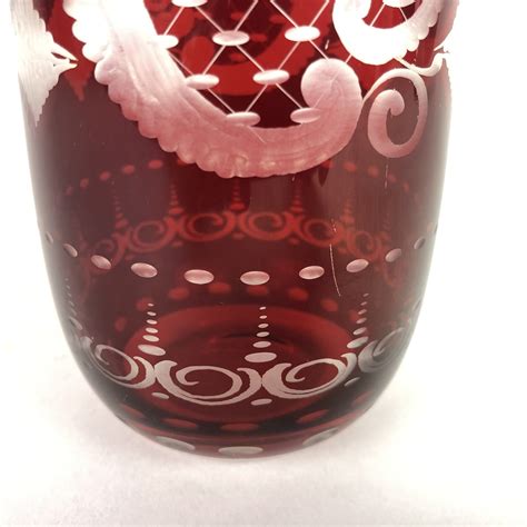 Vintage Bohemian Egermann Ruby Red Vase Czech Glass Etsy