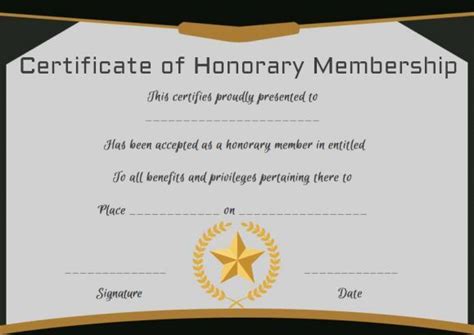 It is awarded on a selective basis to distinguished individuals who merit special. Free Honorary Life Membership Certificate Template ...