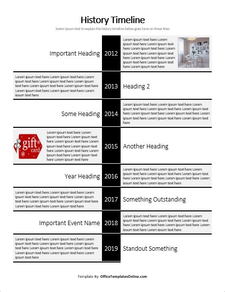 How To Make A History Timeline In Word Printable Templates