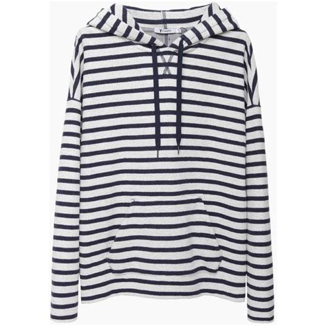 T By Alexander Wang Striped French Terry Hoodie Found On Polyvore