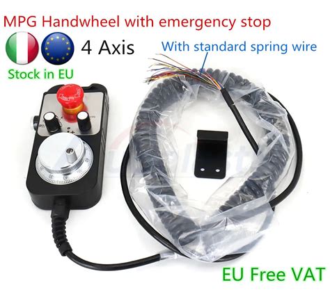 4 Axis Universal 5V 100PPR Handwheel MPG Pendant Controller W Emergency