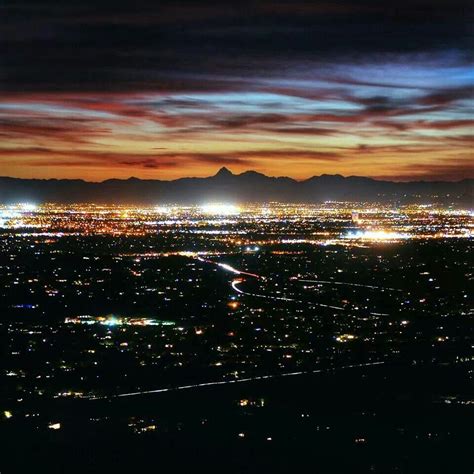 Tucson Arizona Sunset Meets City Lights Arizona Sunset Arizona