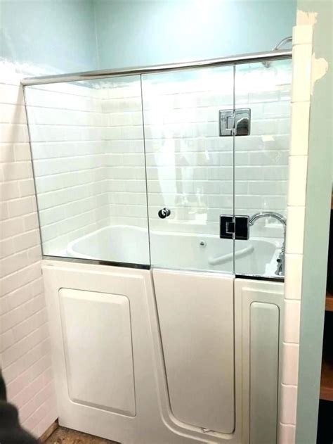 This simple yet basic space saving design in an otherwise spacious bathroom gives the homeowner the added benefit of placing their vanity in the. Small Walk In Tub Dimensions Bathtub Sizes Standard Shower ...