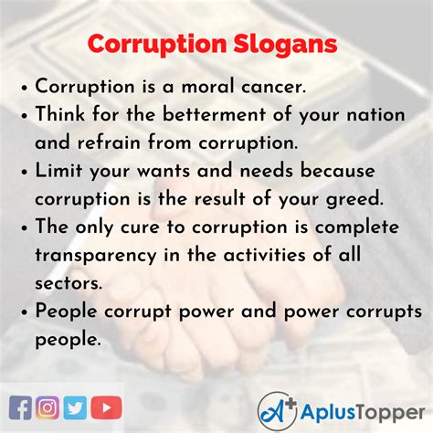 Corruption Slogans Unique And Catchy Corruption Slogans In English