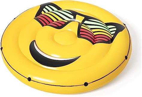 Bestway Giant Inflatable Summerstylez Emoji Island Novelty Pool Float