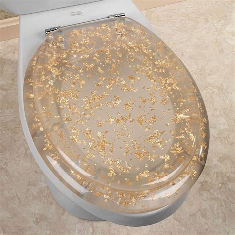 Gold Foil Elongated Toilet Seat Glitter Toilet Seat Toilet Modern