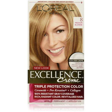 Available in a variety of shades, our unique formula gives your hair colour unbeatable shine that lasts wash after wash. L'Oreal Paris Excellence Créme Permanent Hair Color, 8 ...