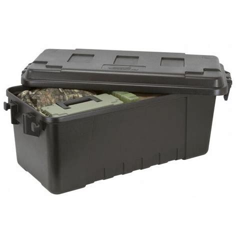 Plano Storage Trunk Chest Box Luggage Black Military Footlocker Heavy