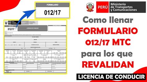 Como Llenar Formulario Del Mtc Para Revalidar Licencia De Conducir Youtube