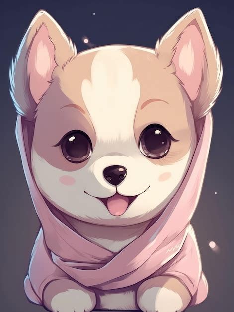 Premium Ai Image Anime Kawaii Dog Generative Ai
