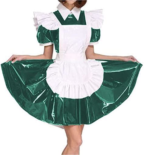 Smchwbc Maid Outfit Exotic Maid Cosplay Uniform Women Short Puff Sleeve