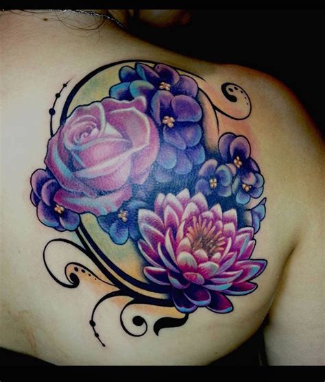 Flower Coverup Purple Rose Tattoos Rose Tattoos Cover Up Tattoos