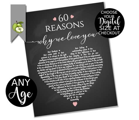 Things We Love About You Reasons Why We Love You Heart Etsy
