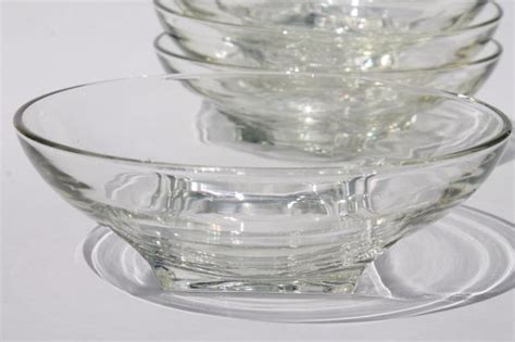 Mod Vintage Crystal Clear Glass Salad Set Hazel Atlas Colony Square