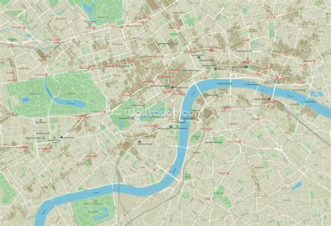 City Map Of London Mural Wallpaper Wallsauce Uk