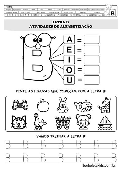 Letra B Atividades De Alfabetização 1