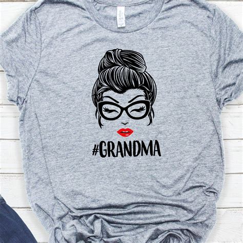 Grandma Bun Hair Svg File Grandma Svg Grandma Shirt Etsy