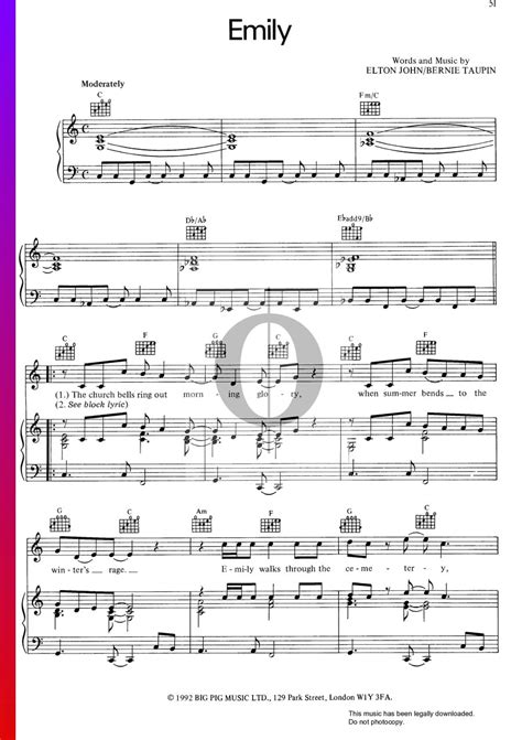 Emily The Weights Of Angels Sheet Music Piano Voice Guitar Pdf