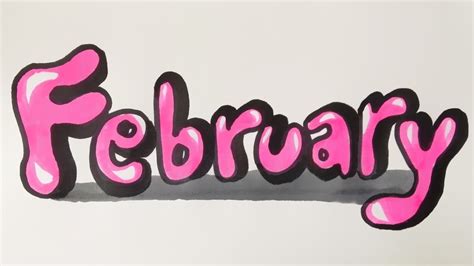 How To Draw February In Bubble Graffiti Youtube