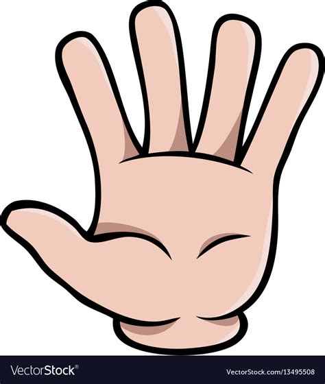 Human Cartoon Hand Showing Five Fingers Royalty Free Vector Five Senses