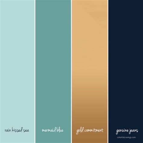 Four Different Shades Of Blue Brown And Green