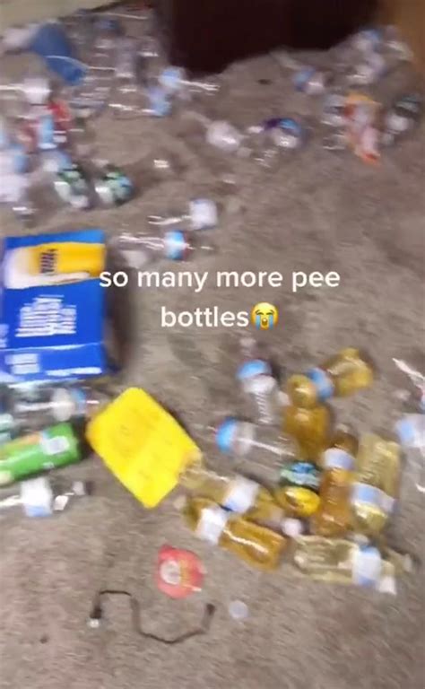 Woman Cleans Up Sisters Disgusting Bedroom Filled With Dozens Of Pee