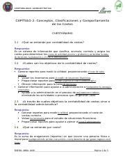 Cuestionario Docx Contabilidad Administrativa Cap Tulo Conceptos Clasificaciones Y