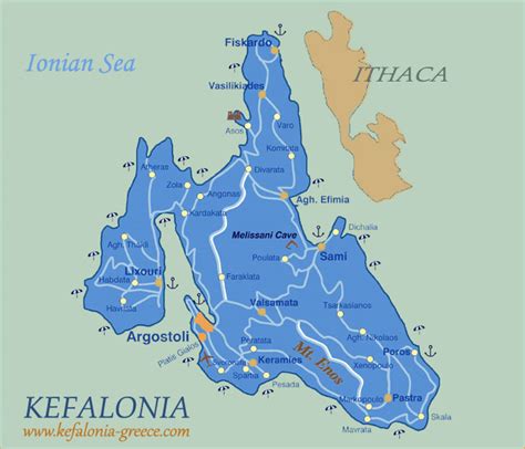 Kefalonia Detailed Map Of The Site Kefalonia Greece