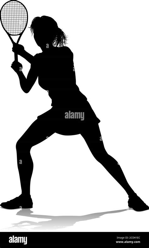 Female Tennis Player Silhouette Clipart Stock Vector Images Alamy