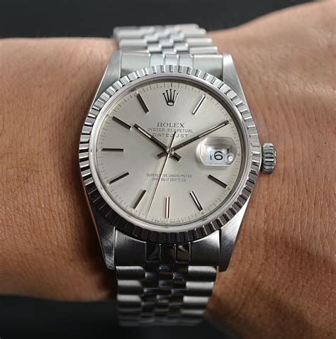Vintage Rolex Datejust 36mm Stainless Steel Watch Circa 1990 Sapphire