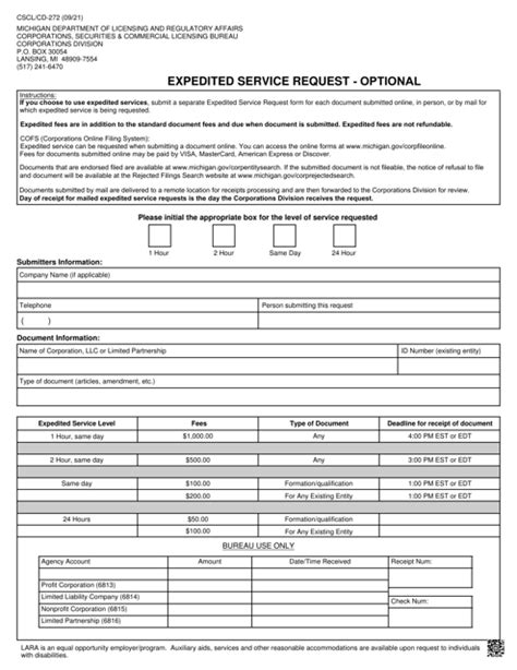 Form Csclcd 272 Download Fillable Pdf Or Fill Online Expedited Service