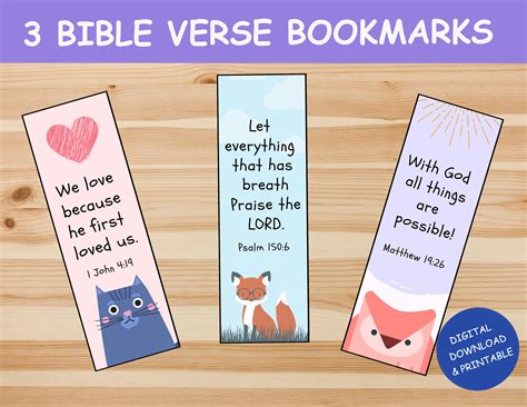 3 Printable Bible Verse Bookmarks Scripture Bookmarks Faith Bookmarks