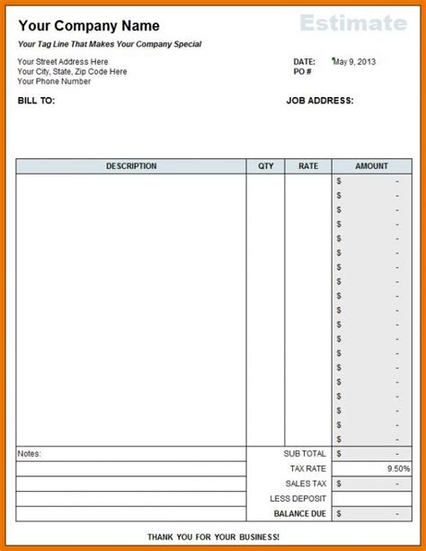 Free Construction Estimate Template Excel Estimate Template Excel