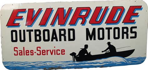 Large Evinrude Outboard Motors Double Sided Tin Sign
