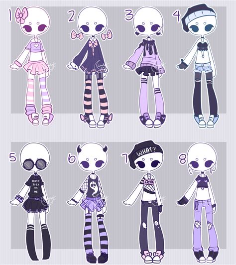 Outfit Adopts Pastel Casual Closed Character Design Drawing Anime